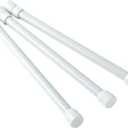 ESM Camco RV Cupboard Bars 3 Pack 44063 - White, Metal, Glossy Finish