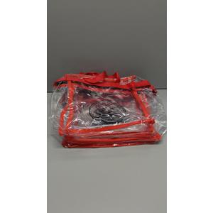 Clear Zipper Tote With color trim Pack of 4