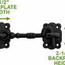 Renovators Supply Manufacturing Door Latch Lock 5.5 in. Black Wrought Iron Hook and Eye Latch for Door with Mounting Hardware