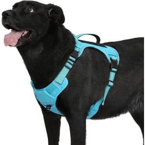 Bolux Tactical Dog Harness for Large Dogs,No Pull Adjustable Pet Dog HarnessReflective K9 Working Training Easy Control Pet Vest Military Service Dog Harnesses (OceanicBlue, X-Large (Pack of 1))