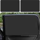 Ouzorp 2 PCS Car Side Window Sun Shades, Back Seat Window Sunshades Privacy Curtains, 100% Block Light for Breastfeeding, Taking a nap, Changing Clothes, CampingUniversal for Car SUV Truck(Black)