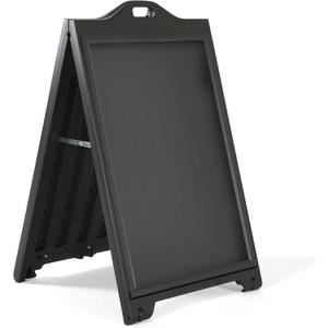 Azar Displays 300244-BLK Black Double-Sided Sidewalk A-Frame Sign w/Protective Lens 24" x 36" - Black