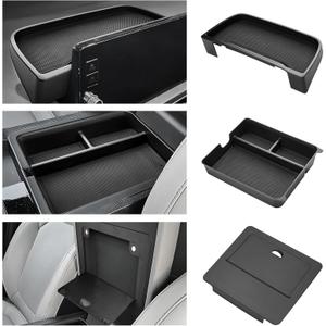 Autorder 3PCS Center Console Organizer for 2023-2026 Honda Pilot Accessories Armrest Storage Box Secondary Insert Tray with Anti-Slip Mats(Console Organizer+Dash Organizer+Hidden Storage Box)