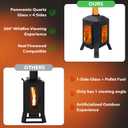 Wood Burning Patio Heater with Glass Viewing Window, Glass Tube, Fire Pits for Outside Wood Burning, Outdoor Fire Pit for Backyard, Patio