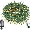 66FT 200 LED Christmas Mini Lights End-to-End Plug 8 Modes Indoor String Lights with Timer, Outdoor Indoor Twinkle Fairy Lights Christmas Tree Patio Garden Holiday Warm White (Warm White Glass Green Wire)