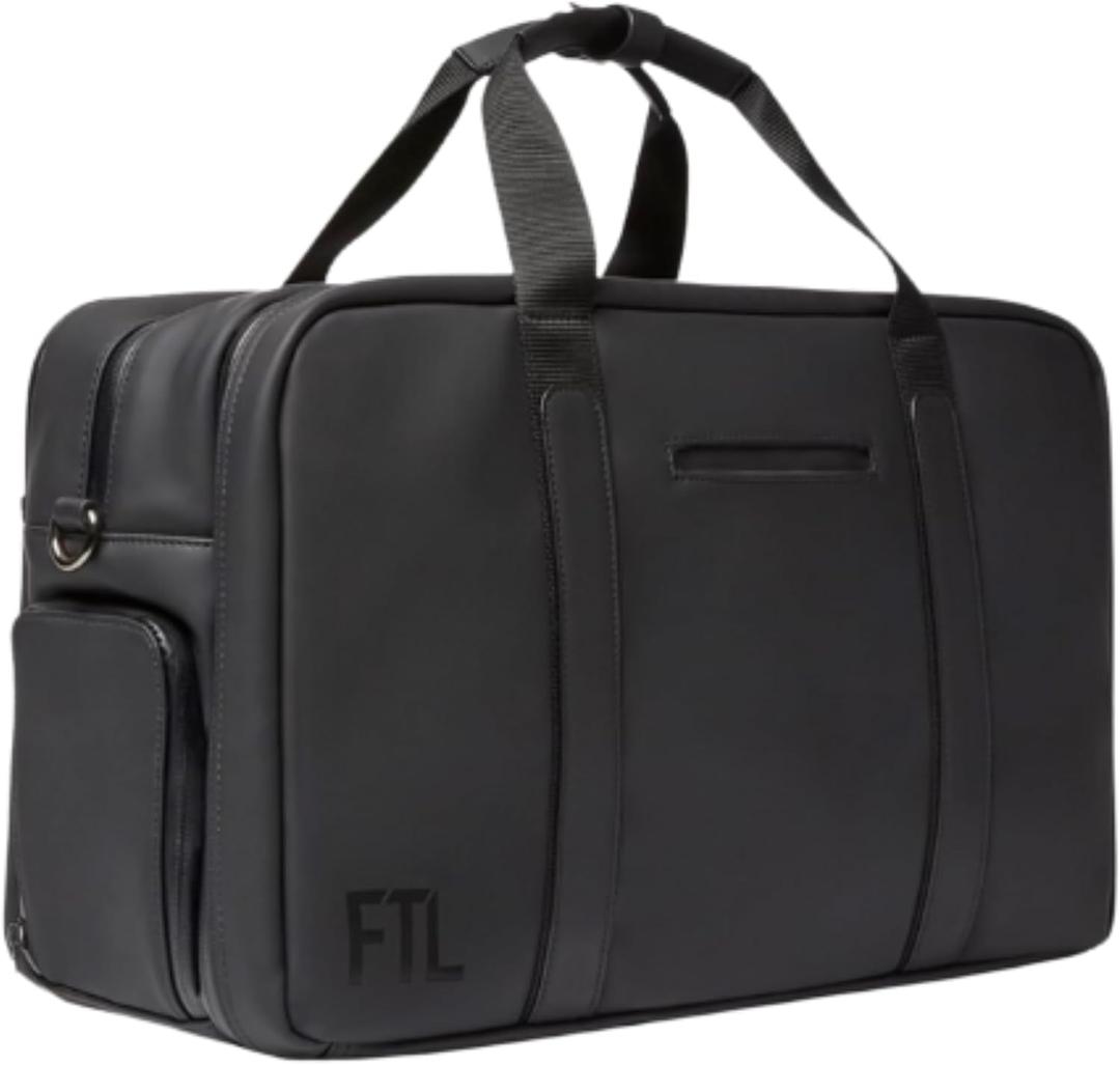 The FTL Pro Mens Travel Bag - 30L Premium Work to Gym Weekender Duffel with Garment Bag, Shoe Space & 18" Laptop Sleeve - Organized Athletic Business Carry On Hybrid, Fits Under Airplane Seat - Black, 18"x11"x8"
