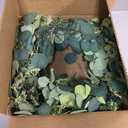 24 Inch Spring Wreath for Front Door, Spring Eucalyptus Wreath for Grapevine Farmhouse with Silk Printing Dollar Leaves Wreaths for Festival Celebration Front Door Wall Window Home Décor