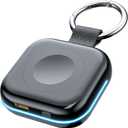 HUOTO Portable Charger for Apple Watch,Wireless Magnetic iWatch Charger 1200mAh Power Bank Travel Keychain Accessories Smart Chargers for Apple Watch Series 10/9/8/7/6/SE/5/4/3/2/1/UItra/UItra 2 (Black)