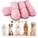 Hcpet Dog Shoes, Dog Boots for Large Dogs, Breathable Dog Booties Paw Protector for Summer Hot Pavement, Winter Snowy Day, Outdoor Walking, Indoor Hardfloors Anti Slip Sole Pink Size 6