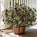 florisso Artificial Greenery Plants Outdoor, 5 Pcs Faux Coleus Plants UV Resistant Silk Plants with Stems, Fake Plants for Outside Garden Patio Hanging Planter Pathway Front Porch Decoration(Brown)