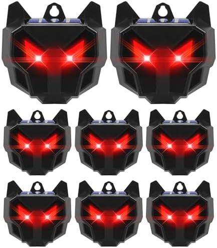 7 Pack Coyote Deterrent & Racoon Repellent Outdoor, Solar Nocturnal Animal Repeller with Predator Lights for Chicken Coop, Yard & Garden, Waterproof Coyote, Raccoon, Skunk, Deer & Hawk Deterrent
