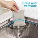 2 x Luxshiny Kitchen Sink Sponge Holder with Suction Cups 304 Stainless Steel Corner Sink Organizer for Kitchen and Bathroom Drip Dry Storage Rack for Sponges and Cleaning Accessories