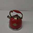 Tea Kettle, Stovetop Whistling Teapot, Stainless Steel, Black, 3.0-Quart (Red)