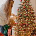 6 Pcs Christmas Tree Floral Pick and Spray 15.7 Inch Red Lime Green Gold Stems Glitter Foam Ball with Shapeable Branches Xmas Ornament for Vase Tree Topper Wreath Garland Holiday Party