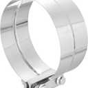 uxcell 4-1/2" Exhaust Clamp, 304 Stainless Steel Butt Joint Band Clamp Sleeve Coupler Pipe Repair Clamp Universal Widening Clamp for 4-1/2" OD to 4-1/2" ID Exhaust Pipe Mufflers, Silver