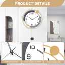 Decorative Wall Clocks with Pendulum,Silent Quality Quartz Battery Operated,Large Wall Clock for Living Room,Kitchen,Home,Bathroom,Bedroom Wall Decor,16x25.6inch