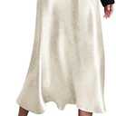 Zeagoo Skirts for Women High Waist Skirt Elegant Midi Skirt Satin XL
