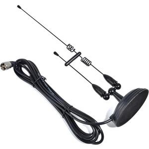 HYS Amateur Dual-Band VHF & UHF Magnet Base Antenna for 2m/70cm Motorola Mobile Ham Radios & Repeaters with 3.5inchs Magnetic Mount, W/13ft RG58 Cable PL-259 UHF Male Mag Mount (Black)