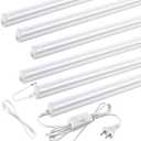 Pak 4FT LED Shop Lights, 2300LM 6500K Cool White, 20W Energy-Saving Super Bright Linkable T5 Ceiling and Under Cabinet Lighting Fixture for Garage, Workshop, Basement, Warehouse, FCC Certified, 6 Pack