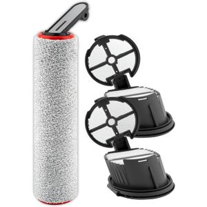 (3 Pack) H14 Pro Replacement Roller Brushes and HEPA Filters Compatible with Dreame H14 Pro Cordless Wet and Dry Vacuum Cleaner, 1 Roller Brush, 2 HEPA Filters, Replacement Parts