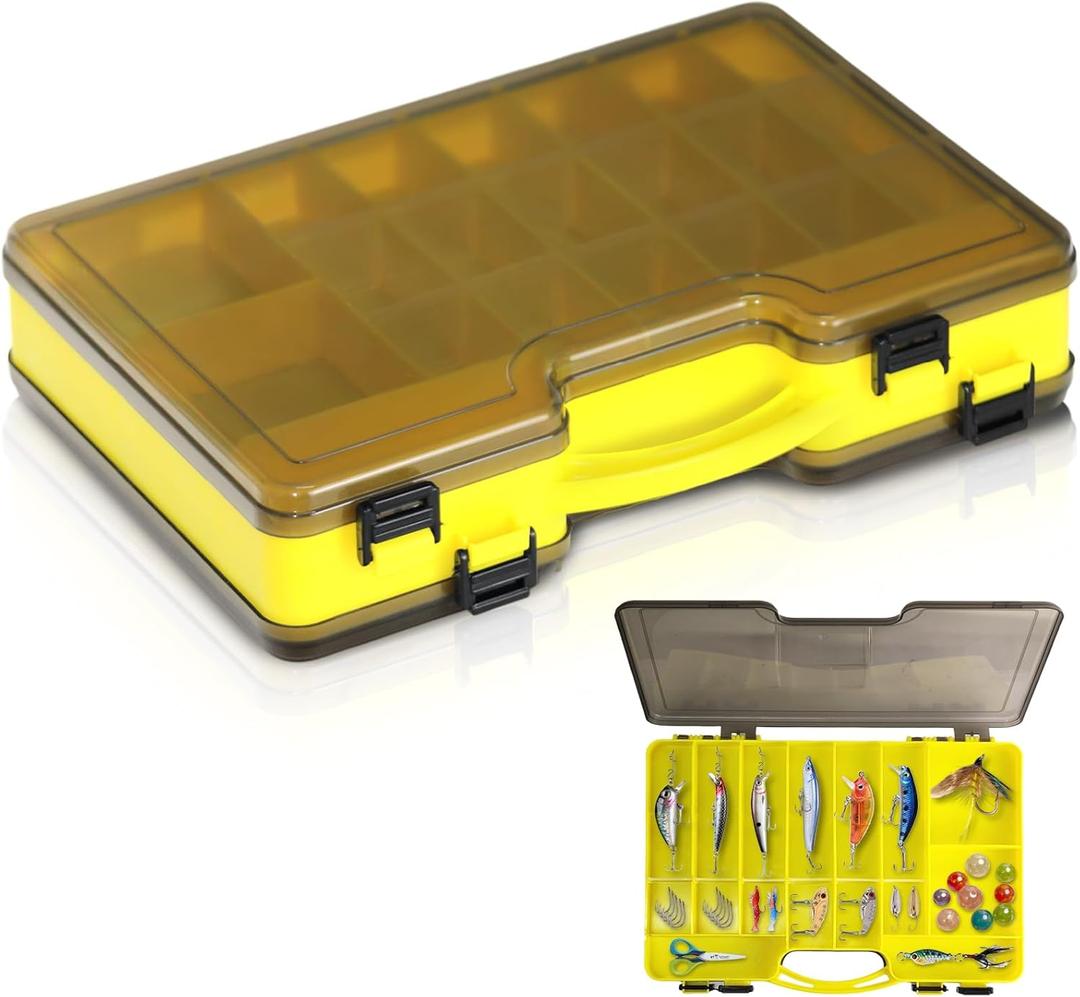 Fishing Tackle Box,Plastic Tackle Trays,Tackle Box Organizer with Removable Dividers,Waterproof Tackle Box Used for Storing Fishing Bait