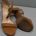 Platform Heels for Women 4-Inch Ankle Strap Open Toe Sandals Wedding Party Dress Shoes Wide Feet Friendly (Brown)