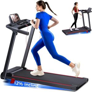 Treadmills for Home 3.0HP Quiet Foldable Treadmill with Incline, Portable Walking Pad with Handle Bar, Walking Pad Treadmill for Running and Jogging with 330 LBS Capacity