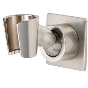 Shower Head Holder All Metal Handheld Shower Wand Bracket Adhesive Shower Wall Mount Holder Brass Shower Spray Holder Brushed Nickel, Drill Free Glue Installation