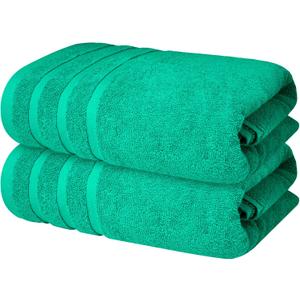 Infinitee Xclusives 100% Cotton Luxury Bath Towels Set of 2 (27x54 Inches), Soft, Absorbent, Quick Dry, Perfect Towels for Bathroom, Gym, Spa & Hotel |Vivid Green|