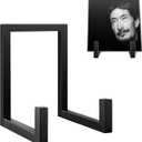 Vinyl Record Holder, Now Playing Vinyl Record Stand, Black Metal Tabletop Album Storage Holder, Lp Display Stand, Minimalist Record Holder for Display Storage or Home Decorative