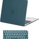 MOSISO Compatible with MacBook Air 13 inch Case 2022 2021 2020 2019 2018 Release A2337 M1 A2179 A1932 Touch ID, Plastic Hard Shell Cover&Keyboard Cover for MacBook Air 13.3 inch Case, Deep Teal