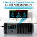 5 in 1 Electric Knife Sharpener with LCD Screen, 3 Rotational Speed Adjustable, 100% Diamond Abrasives, Electric Knife Sharpener for Straight, Serrated, Meat Cleaver, Ceramic Knives & Scissors, Gray