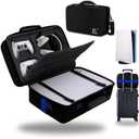 Hard Shell Carrying Case for PS5, PS5 Pro, Travel Case for PS5, PS5 Pro Console Controller, Shockproof Protective Storage Bag for Playstation 5 Disk Digital Edition, Headset, Base, Accessories(Black)