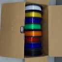 250g PLA Filament 1.75mm Bundle, SUNLU 3D Printer Filament Neatly Wound, Individually Vacuum Packed, 250g Spool, 8 Rolls, White+Red+Orange+Yellow+Green+Blue+Cyan+Purple