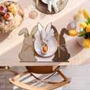 Set of 6 Easter Placemats 13 x 16 Inch Easter Bunny Placemats Grey White Brown Rabbit Easter Place Mats for Easter Table Decorations Bunny Spring Party Kitchen Dining Decorations