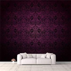 3D Wallpaper Royal Vintage Gothic Background In Dark Purple And Black Royal Vintage Self Adhesive Bedroom Living Room Dormitory Decor Wall Mural Stick And Peel Background Wall Ceiling Wardrobe Sticker