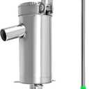 QWORK Stainless Steel Manual Suction Pump, Modern Black Above Ground Well Water Pump, Easy to Use, High Working Efficiency, 10m Water Depth