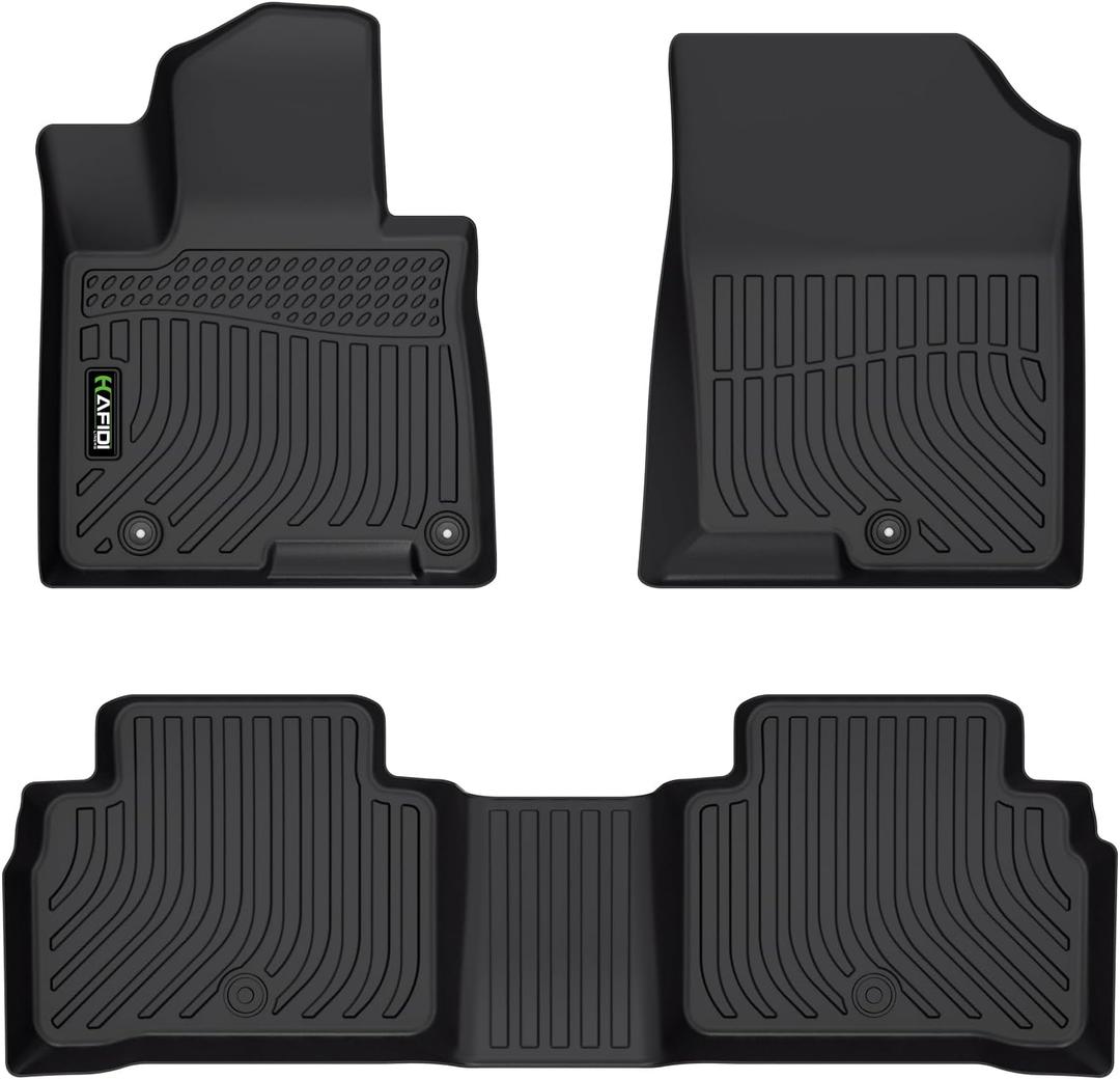 Floor Mats Custom for 2022-2026 Hyundai Tucson (No Hybrid Models) All Weather Protection TPE Heavy Duty Non-Slip Automotive Floor Liners Fits Front& 2nd Row Full Set Accessories, Black