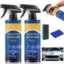 2Pcs Advanced Car Quick-Acting Coating Agent Spray, Car Coating Spray, 2025 New Quick Effective Coating Scratch Wax Polish Waterless Wash, Oil Film Emulsion Glass Cleaner