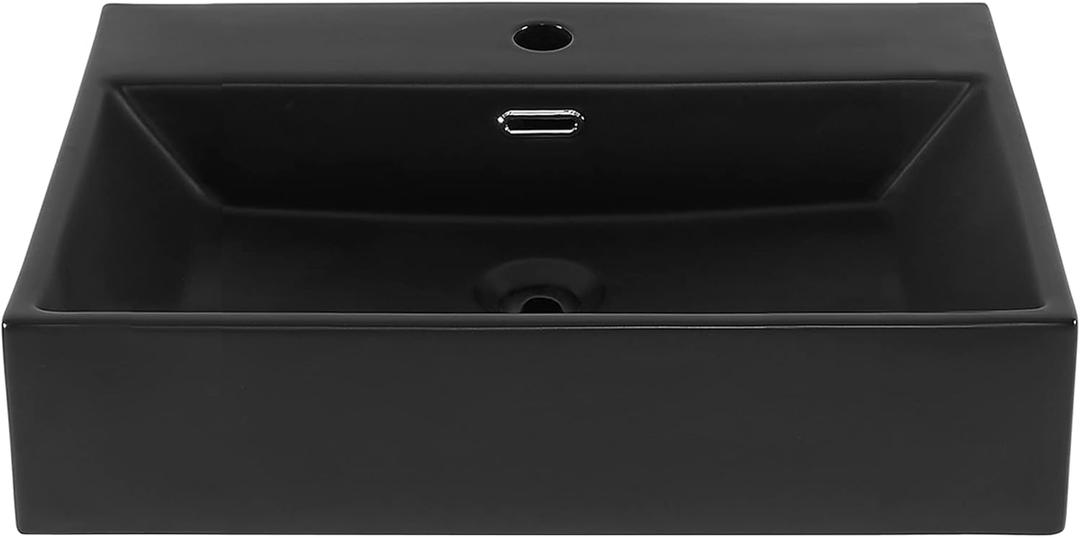 Swiss Madison Claire 24 Rectangle Wall-Mount Bathroom Sink in Matte Black