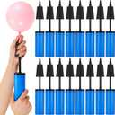 Honoson 16 Pcs 9 Inch Portable Hand Balloon Pump Hand Air Pump for Balloons, 2 Way Dual Action Manual Balloon Inflator for Birthday Party Decoration Exercise Ball Yoga Balls Pool Floats, Blue