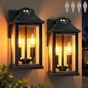 ropelux Solar Lights Outdoor Waterproof, 3 Modes Porch Lights, Motion Sensor Outside Light for House, Outdoor Wall Lights Lantern, Exterior Lighting Fixtures for Garden Patio Fence Yard Garage, 2Pack