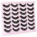 False Eyelashes Russian Strip Lashes Volume Fake Eyelashes Extension D-Curly Wispy Handmade Soft Reusable 14 Pairs Lashes Pack