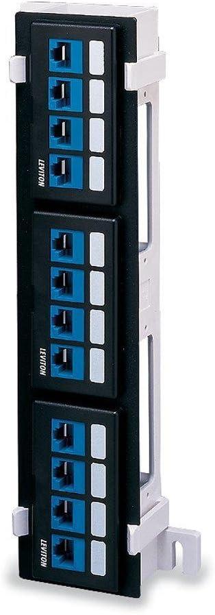 Leviton QuickPort 12-Port Patch Block, 49255-Q89, Black