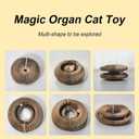 Kitty Curlz Cat Toy, Magic Organ Cat Interactive Scratcher Cardboard with Bell Ball, Foldable & Changeable Accordion Shape Exercise Anxiety Relief Toy for Indoor Cats(1PCS)