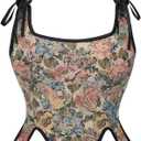 Alivila.Y Fashion Womens Sexy Vintage 1920s Renaissance Lace Trim Corset Bustier (Small, Cream Flower)