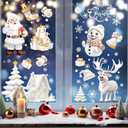 2 x 190Pcs Christmas Snowflakes Santa Claus Reindeer Window Decals Static Stickers for Christmas Decorations Ornaments Holiday Winter Xmas Party Supplies