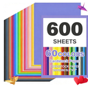 600-Sheets Colored Cardstock for Crafts: 50 Assorted Colors, 8.5" x 11", 65lb/180gsm, Colored Paper for Kids School Supplies, Party Decorations, DIY Crafts, for cri·cut Cutting