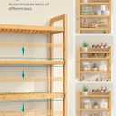 SONGMICS Over The Toilet Storage, 4-Tier Over Toilet Bathroom Organizer with Adjustable Shelves, 10.2 x 24.8 x 72.8 Inches, Space-Saving, Natural Beige UBTS041N01