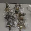 OCTERIC 4Pcs Stocking Holders, Reindeer Santa Snowflake Christmas Tree Metal Mantel Hooks, Anti-Slip Heavy Duty Solid Cast Iron Mantle Hangers Xmas Dcor for Fireplace Holiday Indoor Decoration